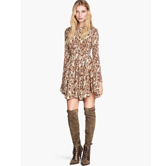 H&M Patterned Beige Dress - Never Worn