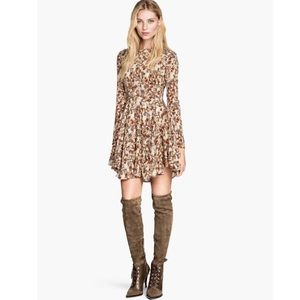 H&M Patterned Beige Dress - Never Worn