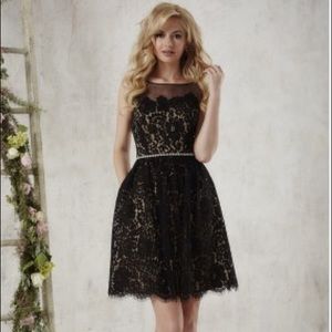 Black Lace w/ Nude Lining Cocktail Dress