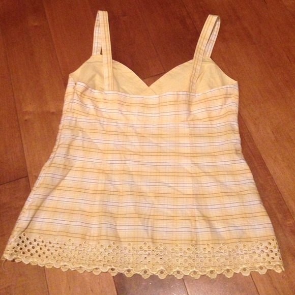 Yellow, white and brown cotton camisole - Picture 3 of 3