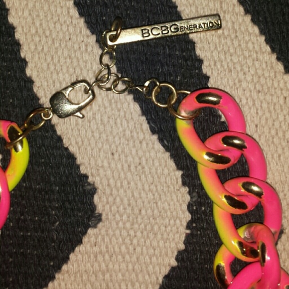 BCBGeneration two tone neon chain necklace - Picture 3 of 4