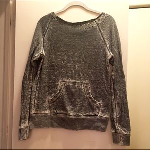 T Party Wash Out Kangaroo Pocket Sweater