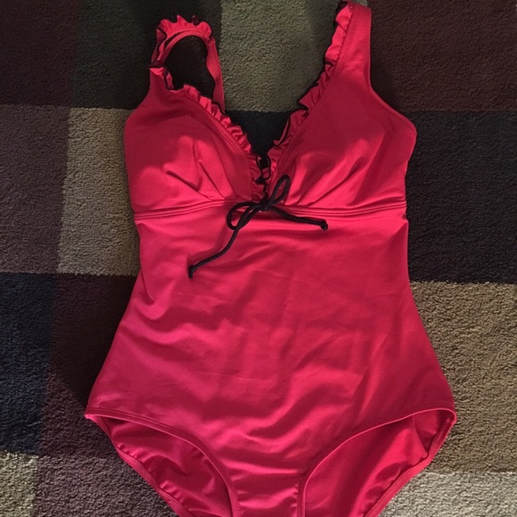 Red One Piece Swim Suit