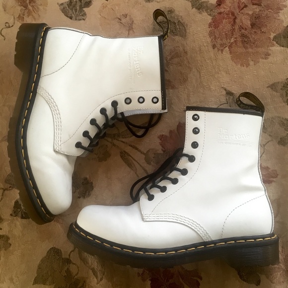 White 8 Eye Dr. Martens