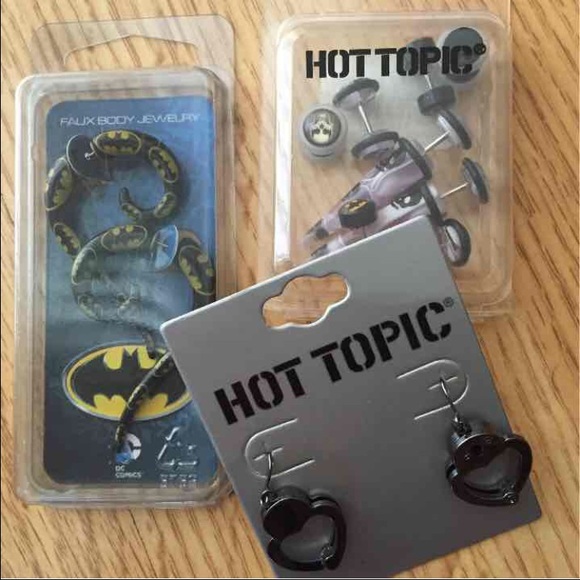 Three packs of earrings from hot topic.