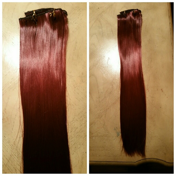 Plum Red Full Clip In Extension 23 inches!!