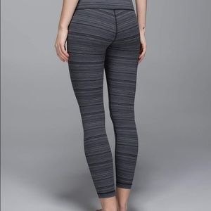 Gray lululemon Cybe stripe pant high waisted
