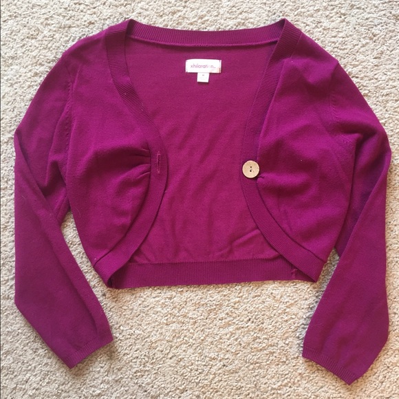 Cropped Fuchsia Cardigan