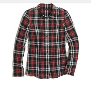 Madewell Red Plaid Boyshirt XS