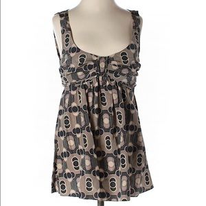 Ted Baker Tops - Ted Baker tan black geometric silk top sz 4 small Ted Baker Tops - Ted Baker tan black geometric silk top sz 4 small