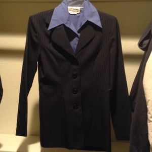 Vintage navy blue powder blue pinstripe blazer