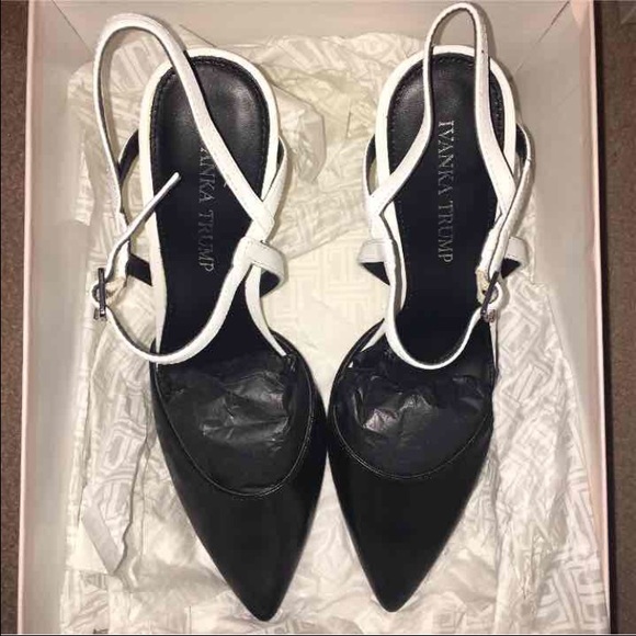 Ivanka Trump White & Black Heels