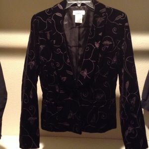 Vintage embroidered velvet blazer