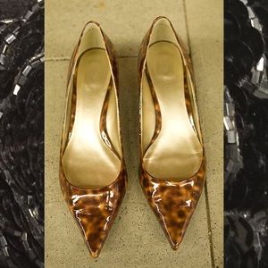 Leopard print point toe Nine West kitten heel