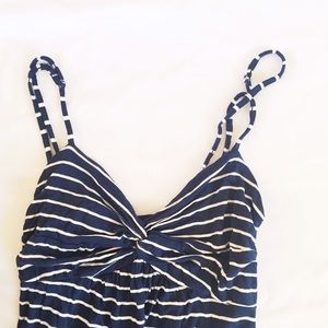 Women's navy striped maxi dress