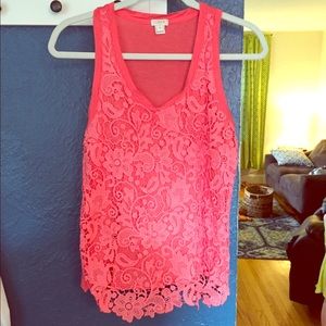 J. Crew lace tank top