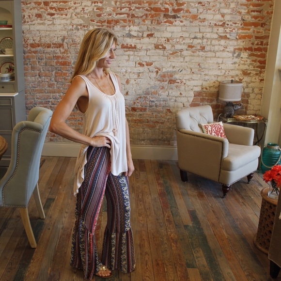 Boho printed palazzo pants - Picture 3 of 4