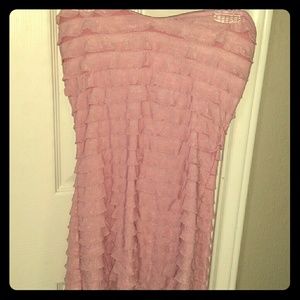 Ruffled strapless top