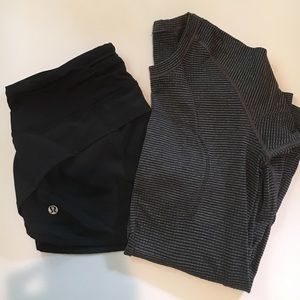 Gray and Black Swiftly LS lululemon size 4
