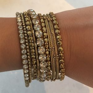 Stackable gold bracelets