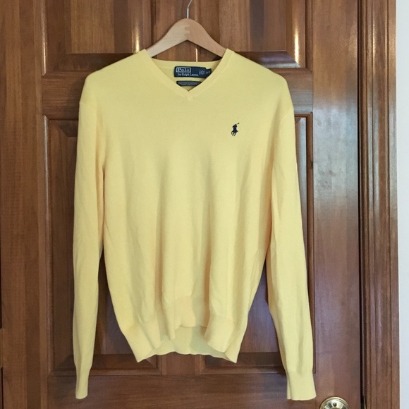 Men's Polo Pima Cotton V-Neck Sweater
