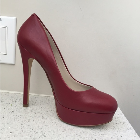 WORN ONCE Aldo Deep Red Crixia Platform Pump - Picture 1 of 4