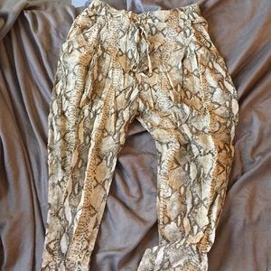 H&M SNAKE PRINT DROP CROTCH PANT