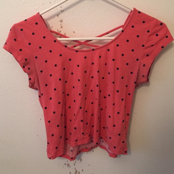 Pink Crisscross Back Crop Top