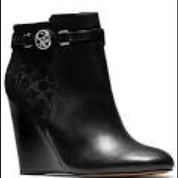 Coach , brand new beautiful black wedge boot.