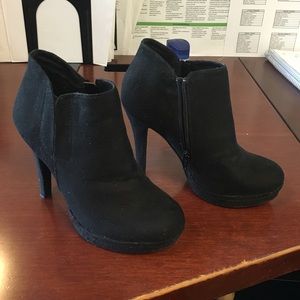 Black suede booties