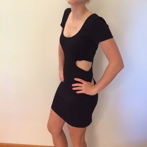 Lucca couture mini black dress with cutouts