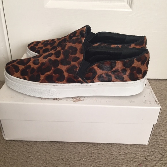 SCHUTZ Amisha calf hair slip-on sneakers