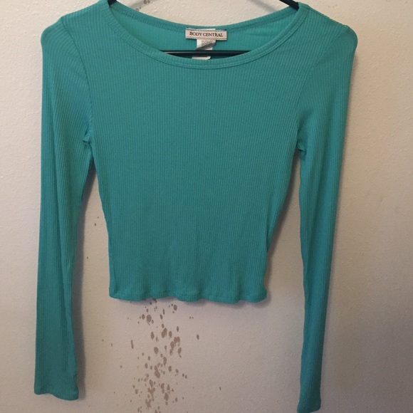 Longsleeve Teal Crop Top