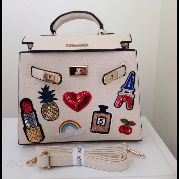 Bags - Appliqué/Patch Sequin Top Handle/Crossbody Tote Bags - Appliqué/Patch Sequin Top Handle/Crossbody Tote