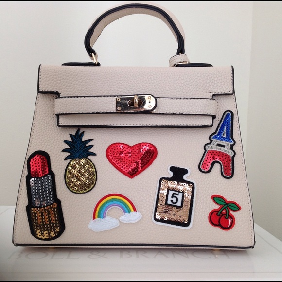 Bags - Appliqué/Patch Sequin Top Handle/Crossbody Tote Bags - Appliqué/Patch Sequin Top Handle/Crossbody Tote