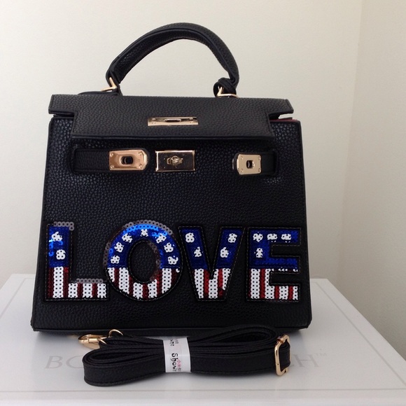 Bags - Appliqué/Patch Sequin Top Handle/Crossbody Tote Bags - Appliqué/Patch Sequin Top Handle/Crossbody Tote