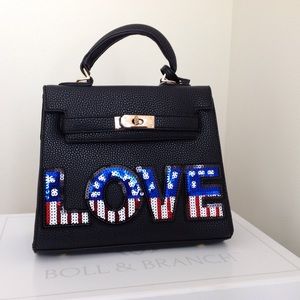 Bags - Appliqué/Patch Sequin Top Handle/Crossbody Tote Bags - Appliqué/Patch Sequin Top Handle/Crossbody Tote