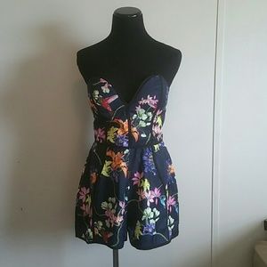 NWT LF strapless floral romper