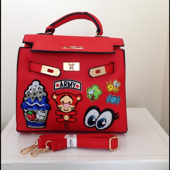 Bags - Appliqué/Patch Sequin Top Handle/Crossbody Tote Bags - Appliqué/Patch Sequin Top Handle/Crossbody Tote