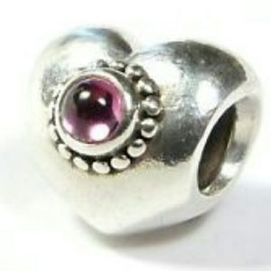 Pandora heart with purple gem bead