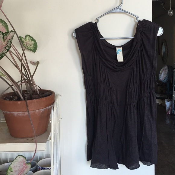 Anthropologie slate gray top