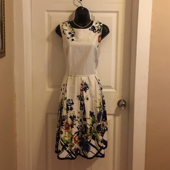 White Dress with Flower detailing