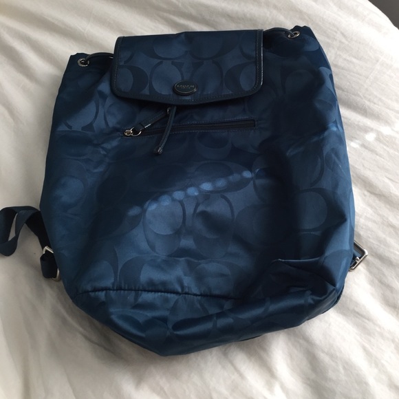 Dark blue coach backpack