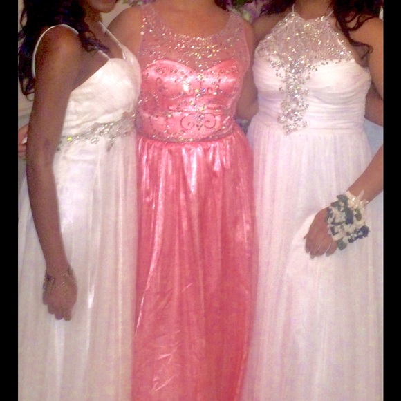 Pink Jewel-detailed Prom/Military Ball Dress