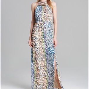 Beaded collar maxi dress