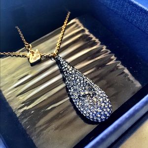 NEVER WORN Abstract Pave Crystal Pendant Necklace