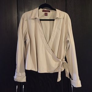 Tan wrap shirt