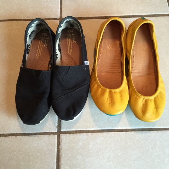 Tieks Shoes - Tieks mustard yellow size 8  and Toms Size 7.5W