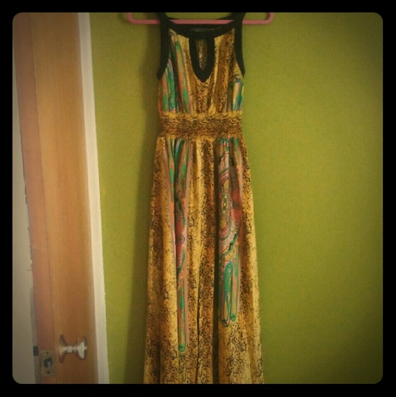 Gracia Maxi Yellow Print Maxi Dress