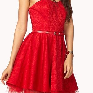 Sweetheart belted  mini dress